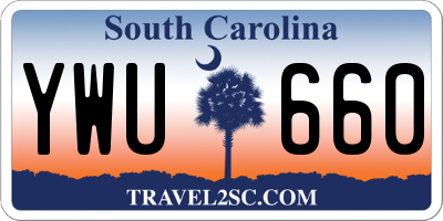 SC license plate YWU660