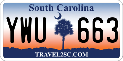 SC license plate YWU663