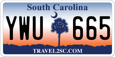 SC license plate YWU665