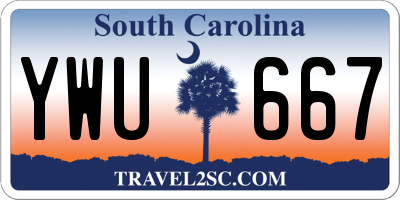 SC license plate YWU667
