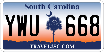 SC license plate YWU668