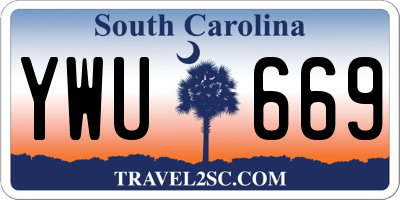 SC license plate YWU669