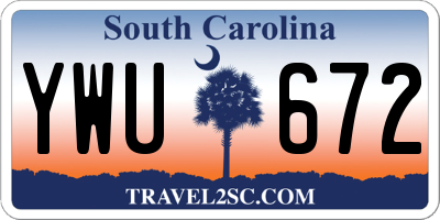 SC license plate YWU672