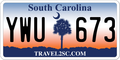 SC license plate YWU673