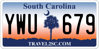 SC license plate YWU679