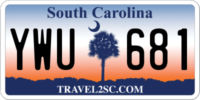 SC license plate YWU681