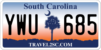 SC license plate YWU685