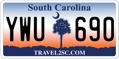 SC license plate YWU690