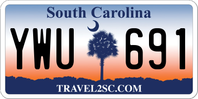SC license plate YWU691