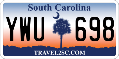 SC license plate YWU698