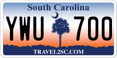 SC license plate YWU700