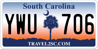 SC license plate YWU706