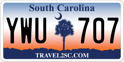 SC license plate YWU707