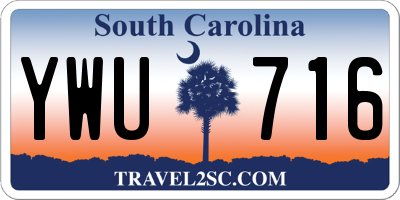 SC license plate YWU716