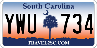 SC license plate YWU734