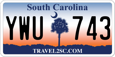SC license plate YWU743