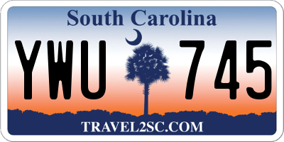 SC license plate YWU745