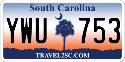 SC license plate YWU753