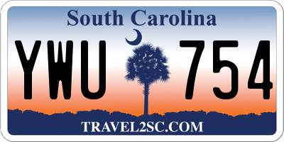 SC license plate YWU754