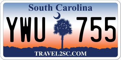 SC license plate YWU755