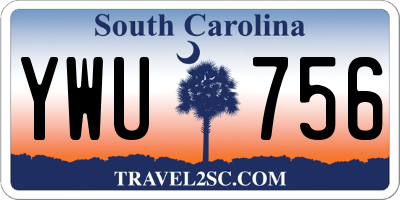 SC license plate YWU756