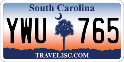 SC license plate YWU765