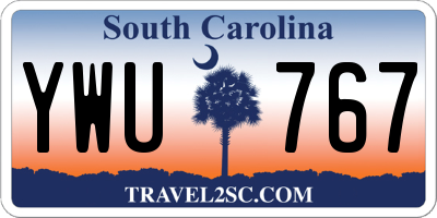 SC license plate YWU767