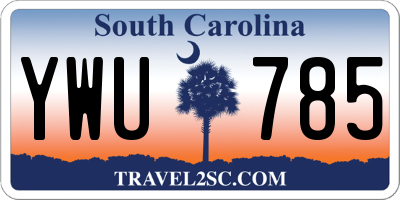 SC license plate YWU785