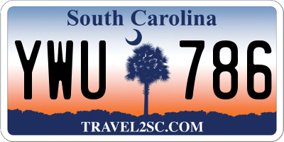 SC license plate YWU786