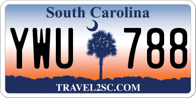 SC license plate YWU788
