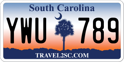 SC license plate YWU789