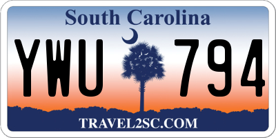 SC license plate YWU794