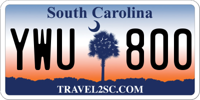 SC license plate YWU800