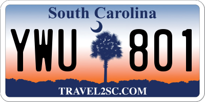 SC license plate YWU801