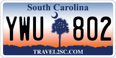 SC license plate YWU802