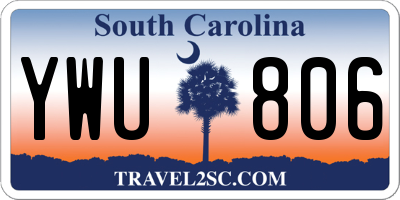 SC license plate YWU806