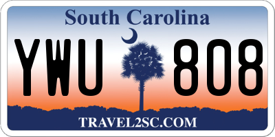 SC license plate YWU808