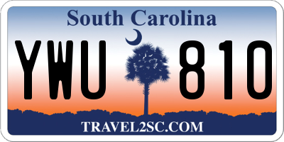 SC license plate YWU810
