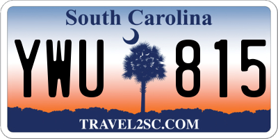 SC license plate YWU815