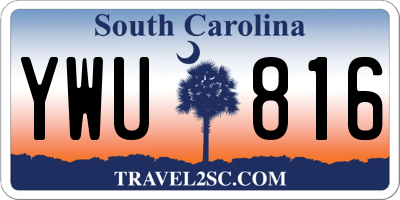 SC license plate YWU816