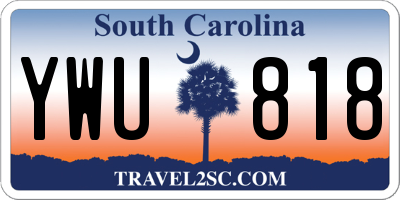 SC license plate YWU818