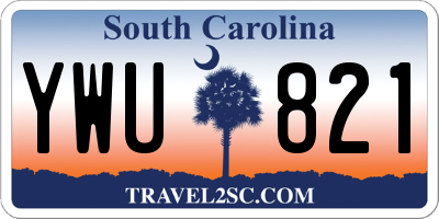 SC license plate YWU821