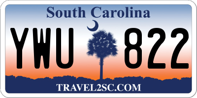 SC license plate YWU822
