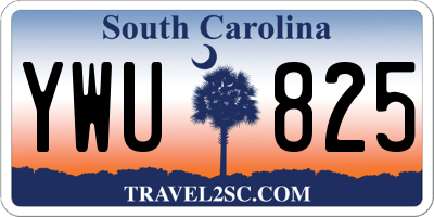 SC license plate YWU825