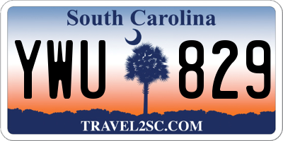 SC license plate YWU829