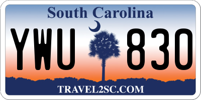 SC license plate YWU830