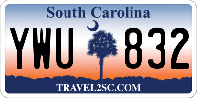 SC license plate YWU832