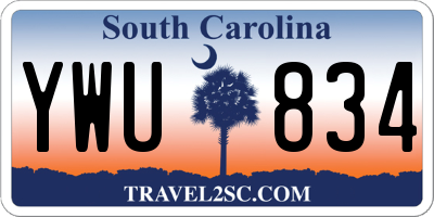 SC license plate YWU834