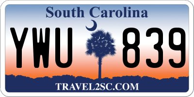 SC license plate YWU839