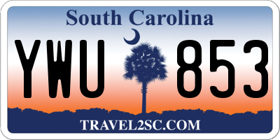 SC license plate YWU853